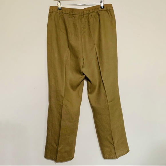 Casual Linen Elastic Waist Trousers with Drawstring Ellen Tracy - Picture 2 of 3
